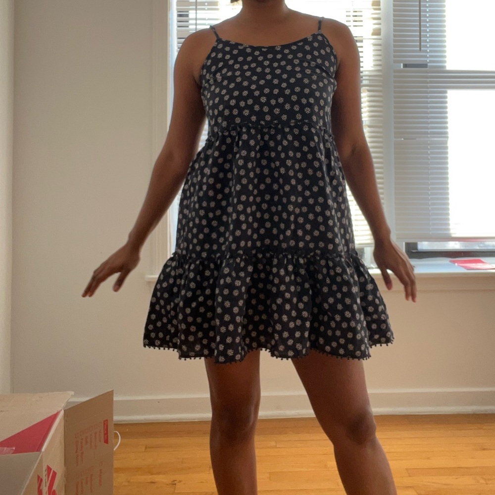Mango navy Floral mini sundress